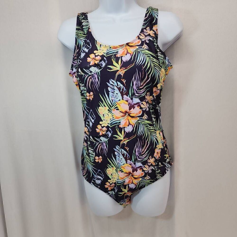 Women's Size L Popular Swimsuit Vest Leaf Flower Print Star Sky Tie Dyed Swimsui